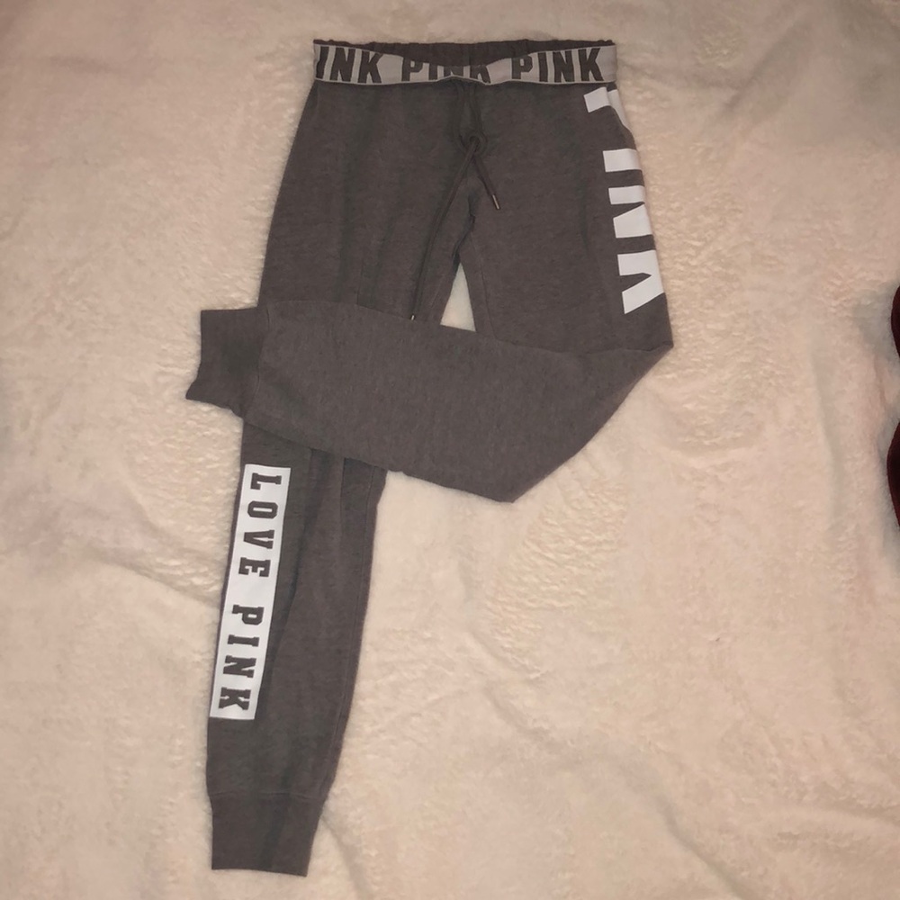 Gray & White. VS Pink Sweats